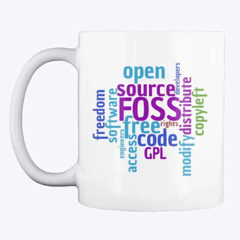 FOSS Word Cloud Mug